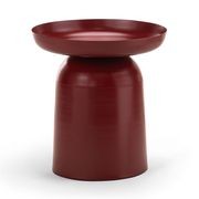 Sirkel Round Pedestal Side Table | Merlot Red gallery detail image
