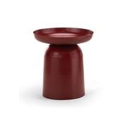 Sirkel Round Pedestal Side Table | Merlot Red gallery detail image