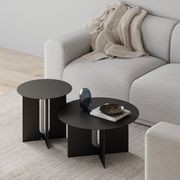 Kiyo Round Steel Coffee Table | Matte Black gallery detail image