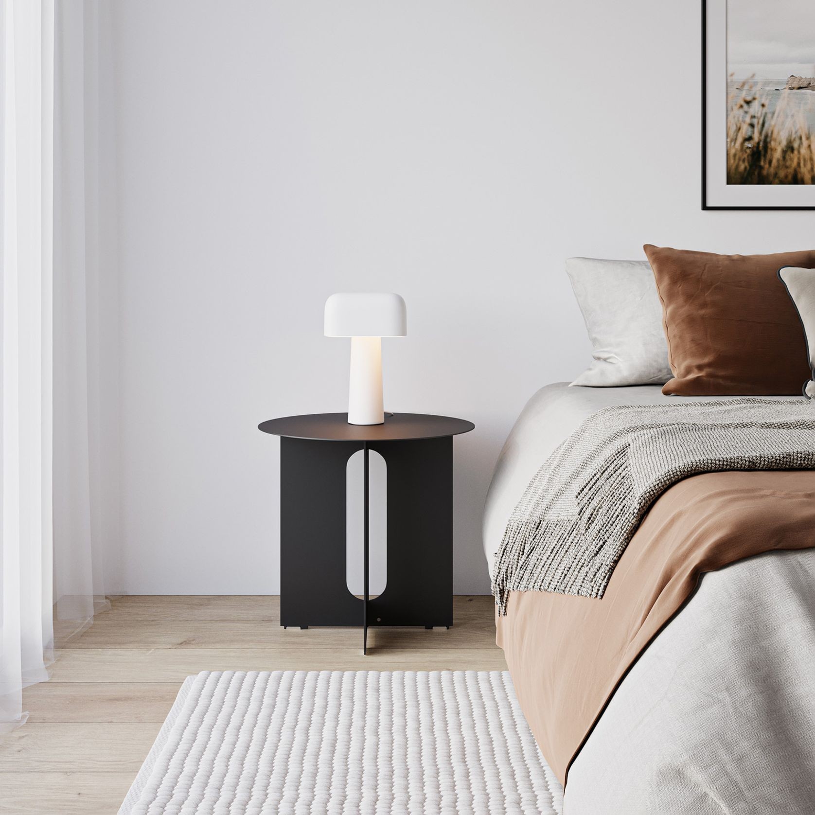 Kiyo Round Steel Side Table | Matte Black gallery detail image
