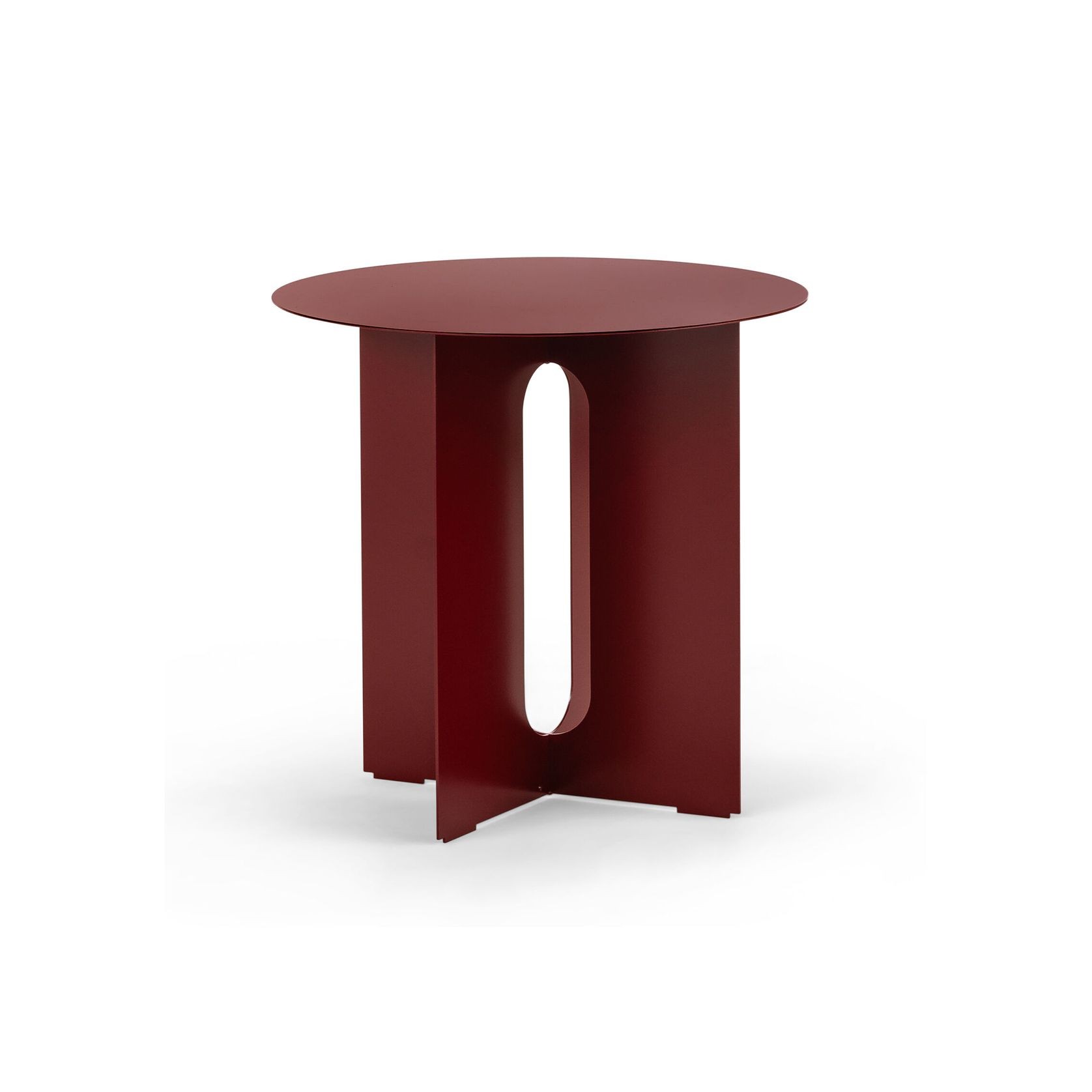 Kiyo Round Steel Side Table | Merlot Red gallery detail image