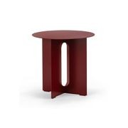 Kiyo Round Steel Side Table | Merlot Red gallery detail image