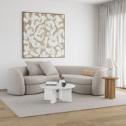 Omni Chunky Round Coffee Table | Matte White gallery detail image