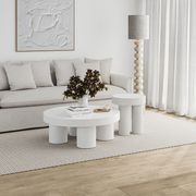 Colum 100cm Round Concrete Coffee Table | Indoor & Outdoor | White gallery detail image