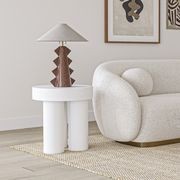 Colum 50cm Round Concrete Side Table | Indoor & Outdoor | White gallery detail image