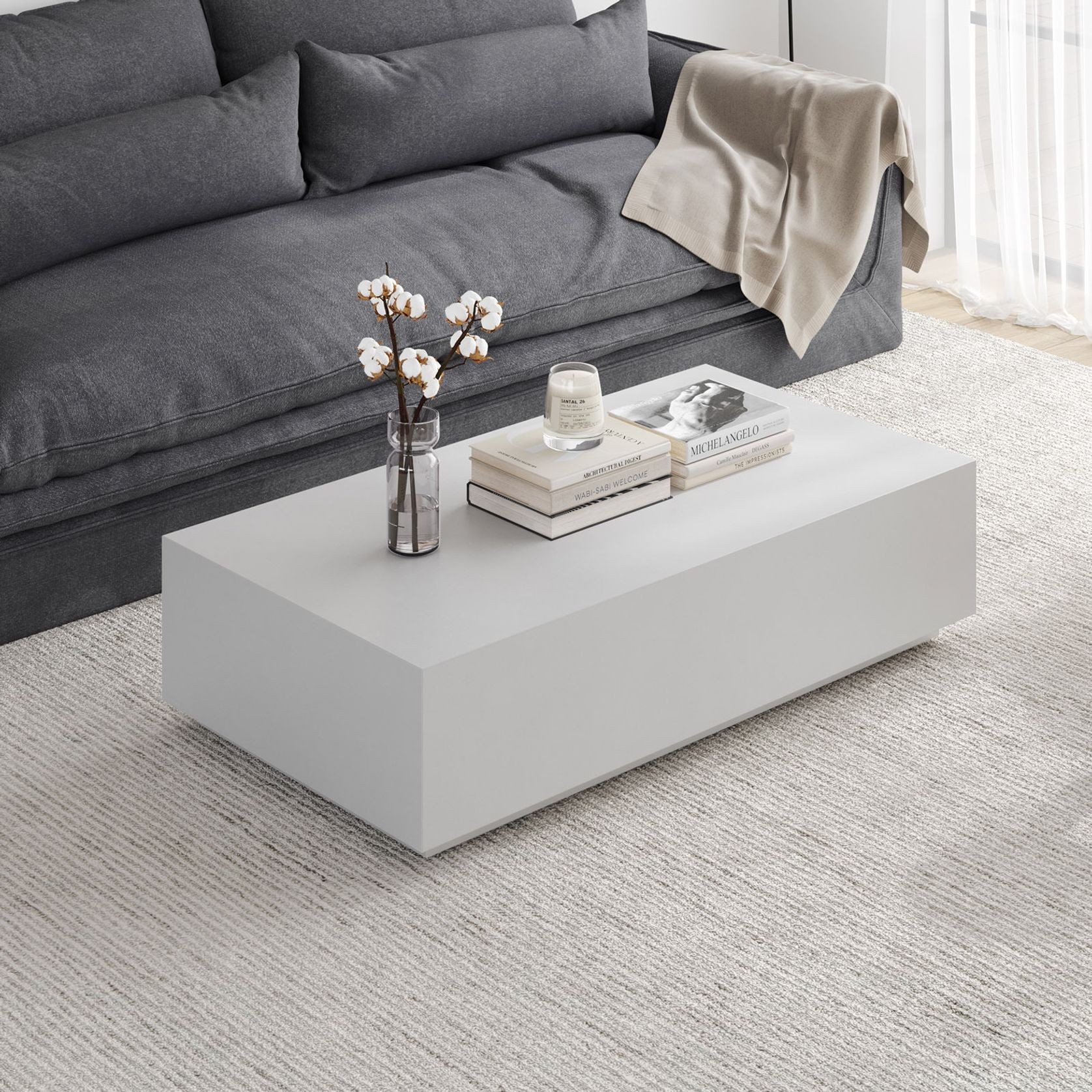 Plade Concrete Coffee Table | Grey gallery detail image