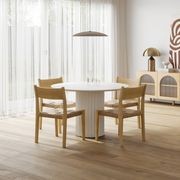Kaei 120cm Round Fluted Pedestal Dining Table | White gallery detail image