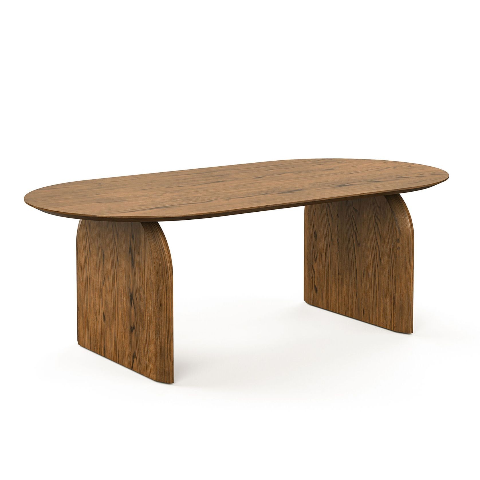 Arco 200cm Oval Dining Table | Brown Oak gallery detail image