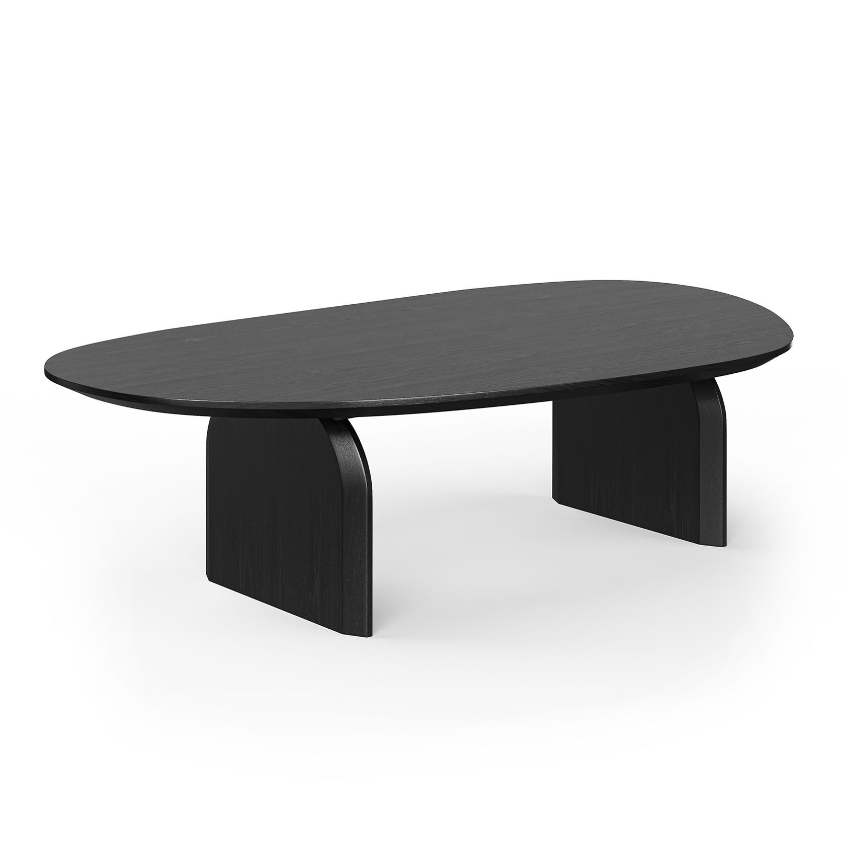 Arco 130cm Oval Oak Coffee Table | Black gallery detail image