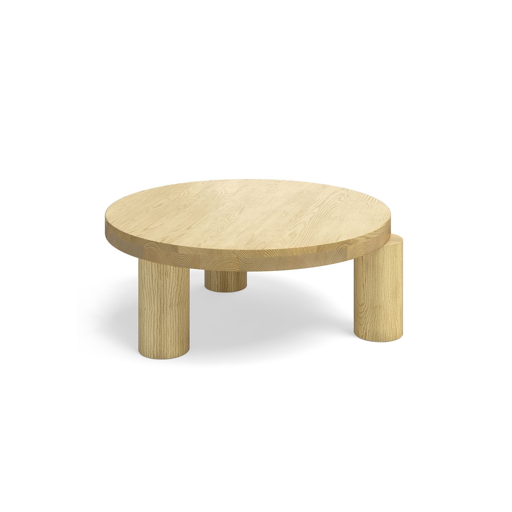 Nomad 90cm Round Solid Oak Coffee Table | Natural gallery detail image
