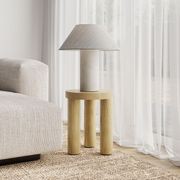 Nomad Round Solid Oak Side Table Stool | Natural gallery detail image