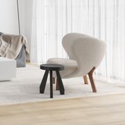 Bel Round Solid Oak Table Stool | Black gallery detail image