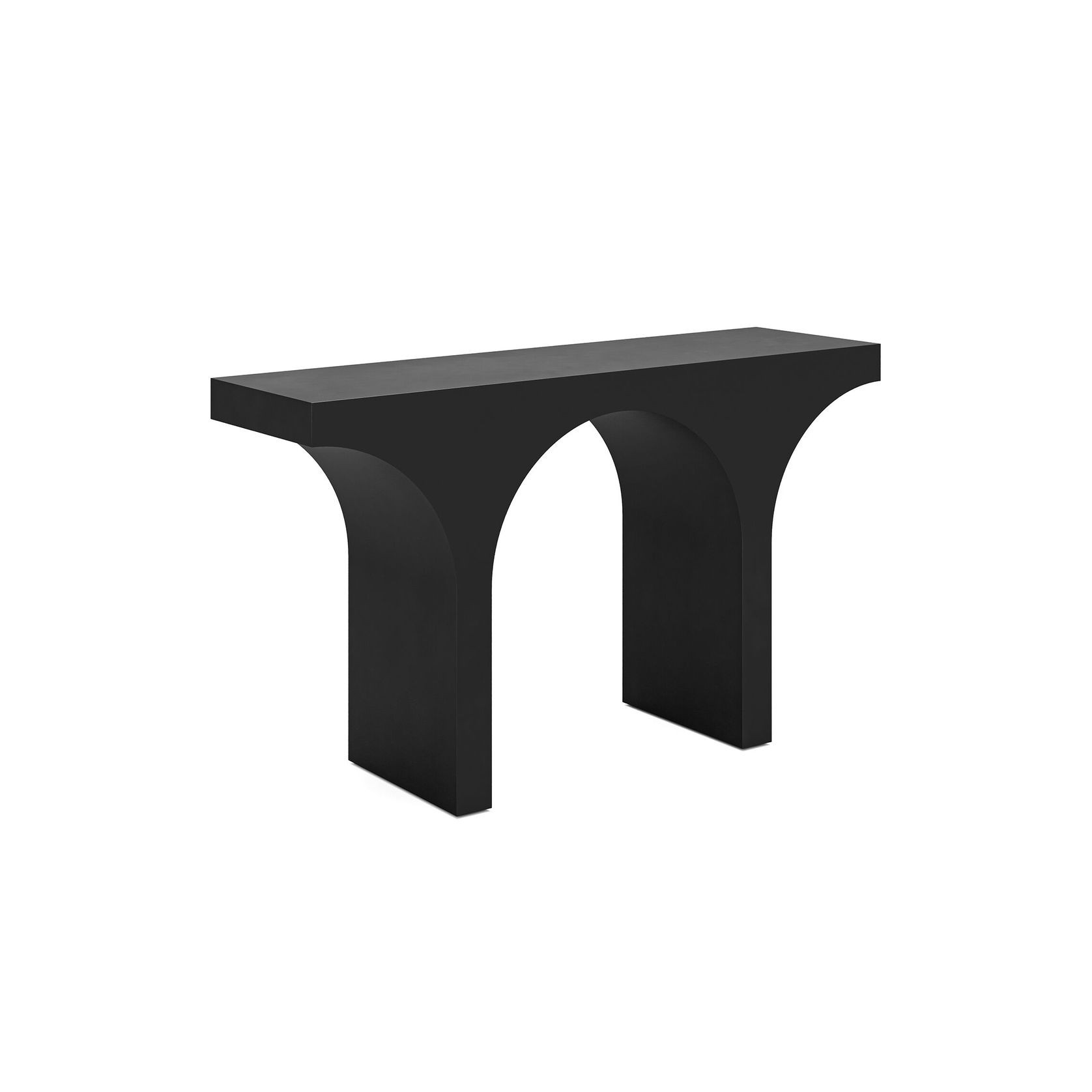 Arcus 140cm Concrete Console Table in Matte Black gallery detail image