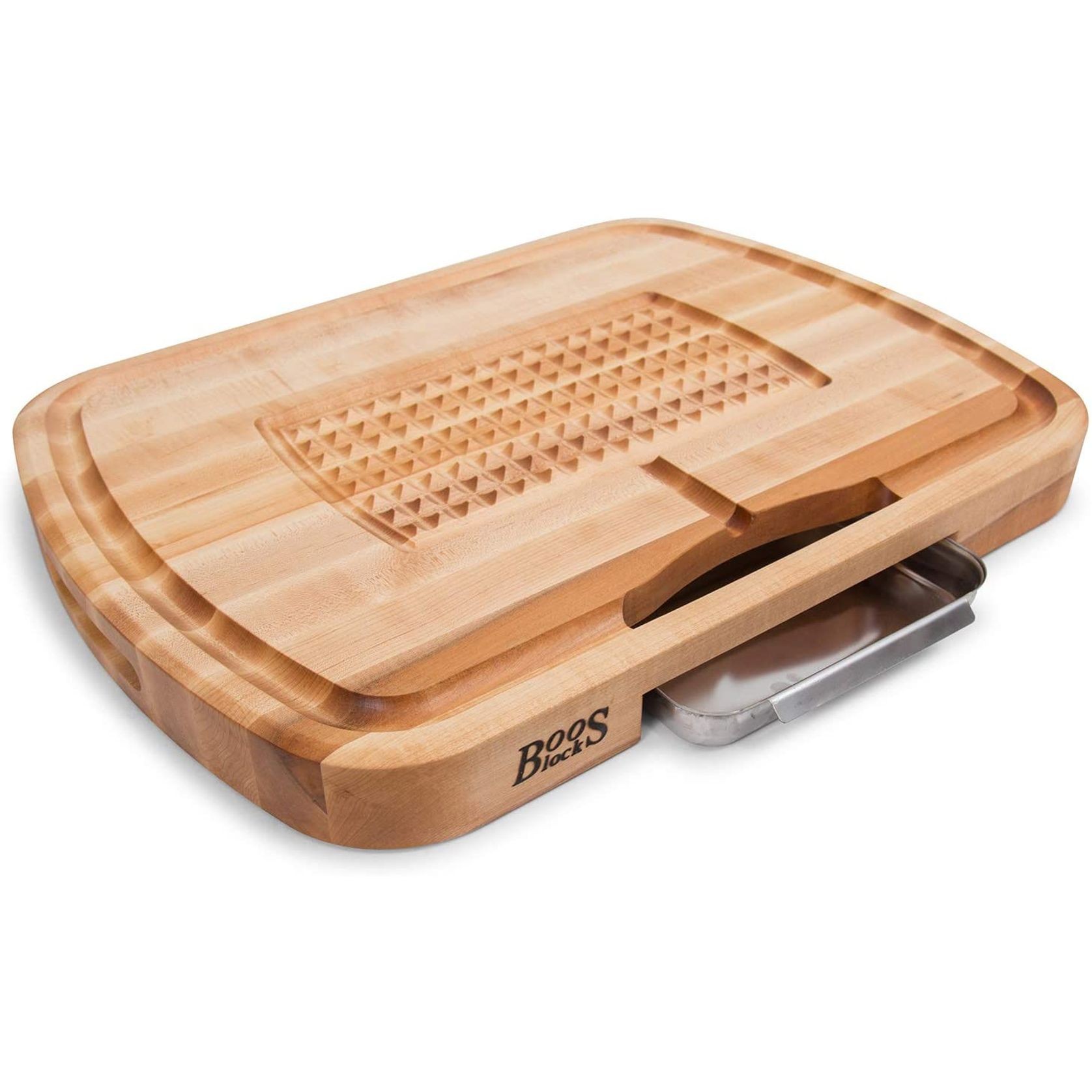 Boos Block Carving Collection Reversible Maple Cutting Board With Juice Groove And Pan gallery detail image