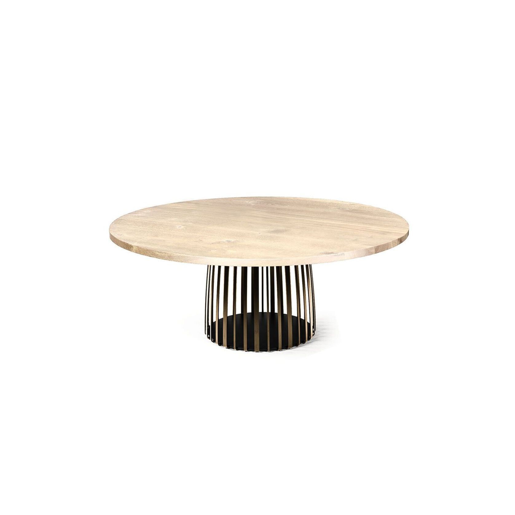 Janua | BC 07 Basket Table Round 125cm | White Pigmented Oak + Bronze Base gallery detail image