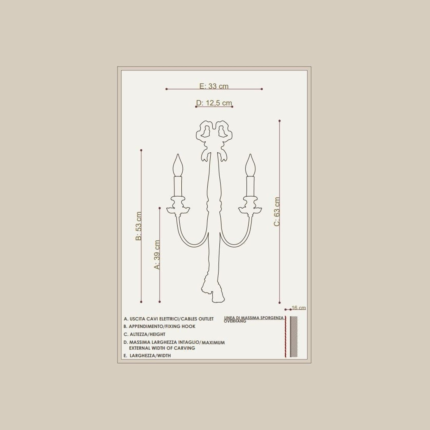 Applique - 2 light Wall Lamp with Bow and Tassel Drape gallery detail image