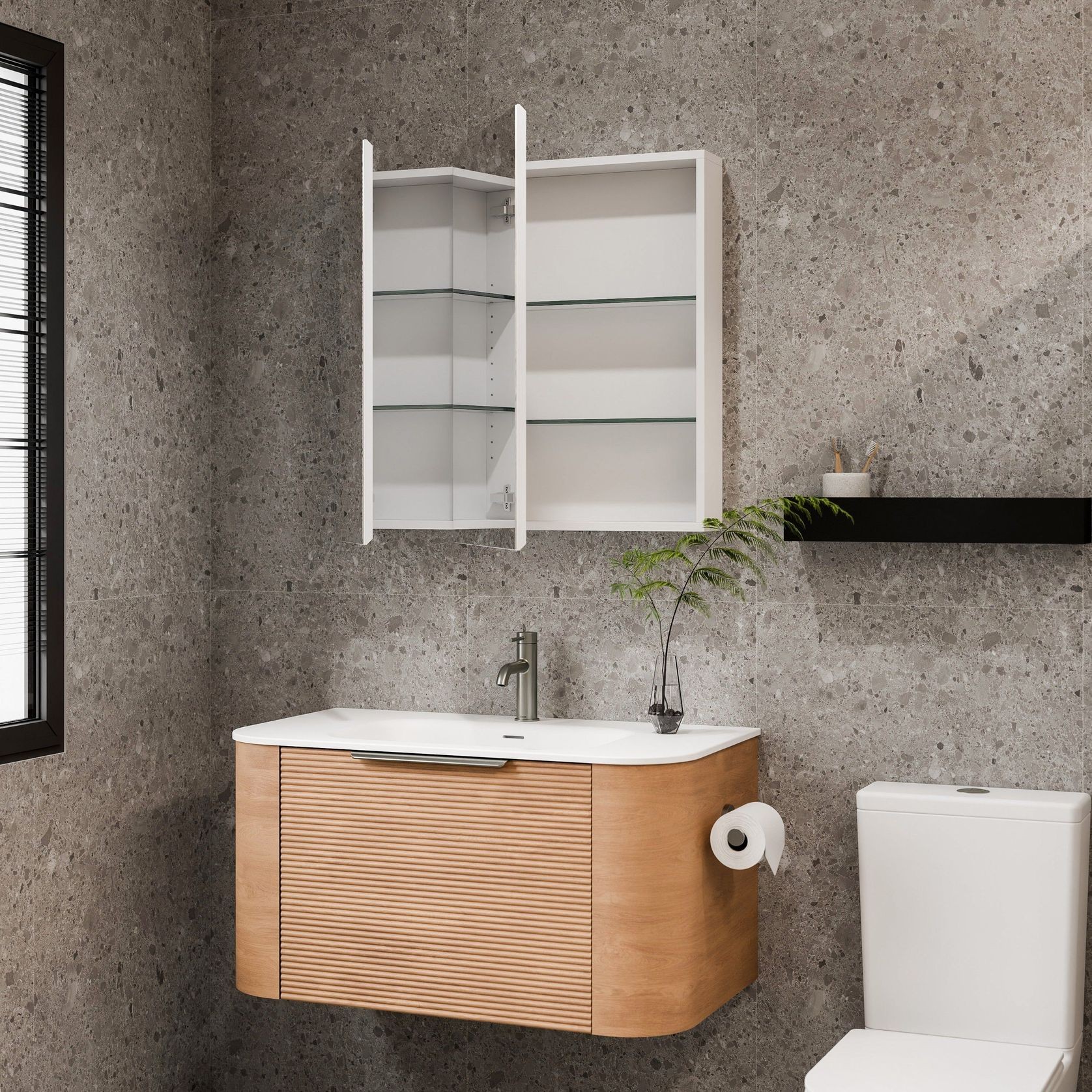 Luxe 600mm Mirror Cabinet | 2 Door gallery detail image
