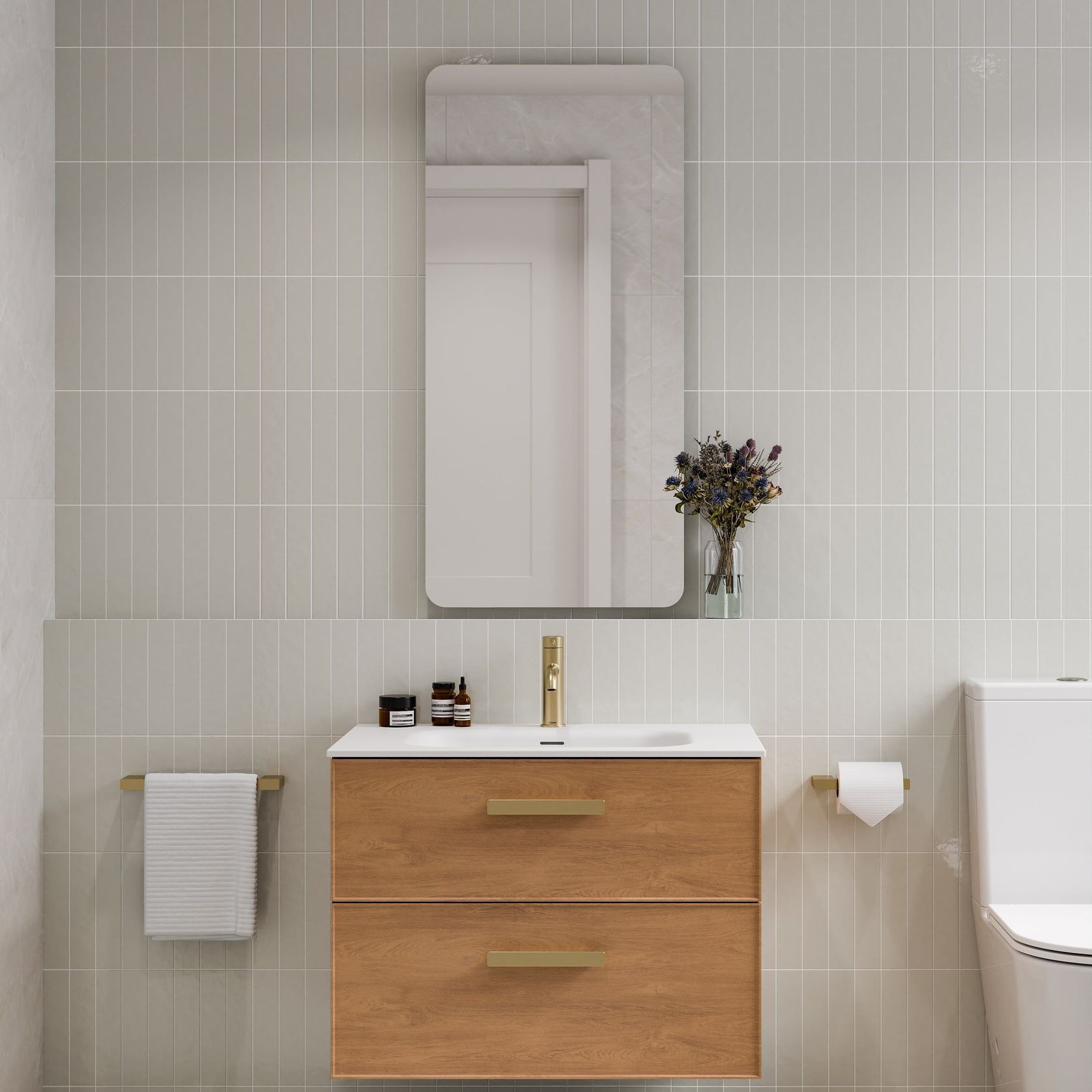 Lineare 750 Vanity | 2 Drawer | Inset Basin gallery detail image
