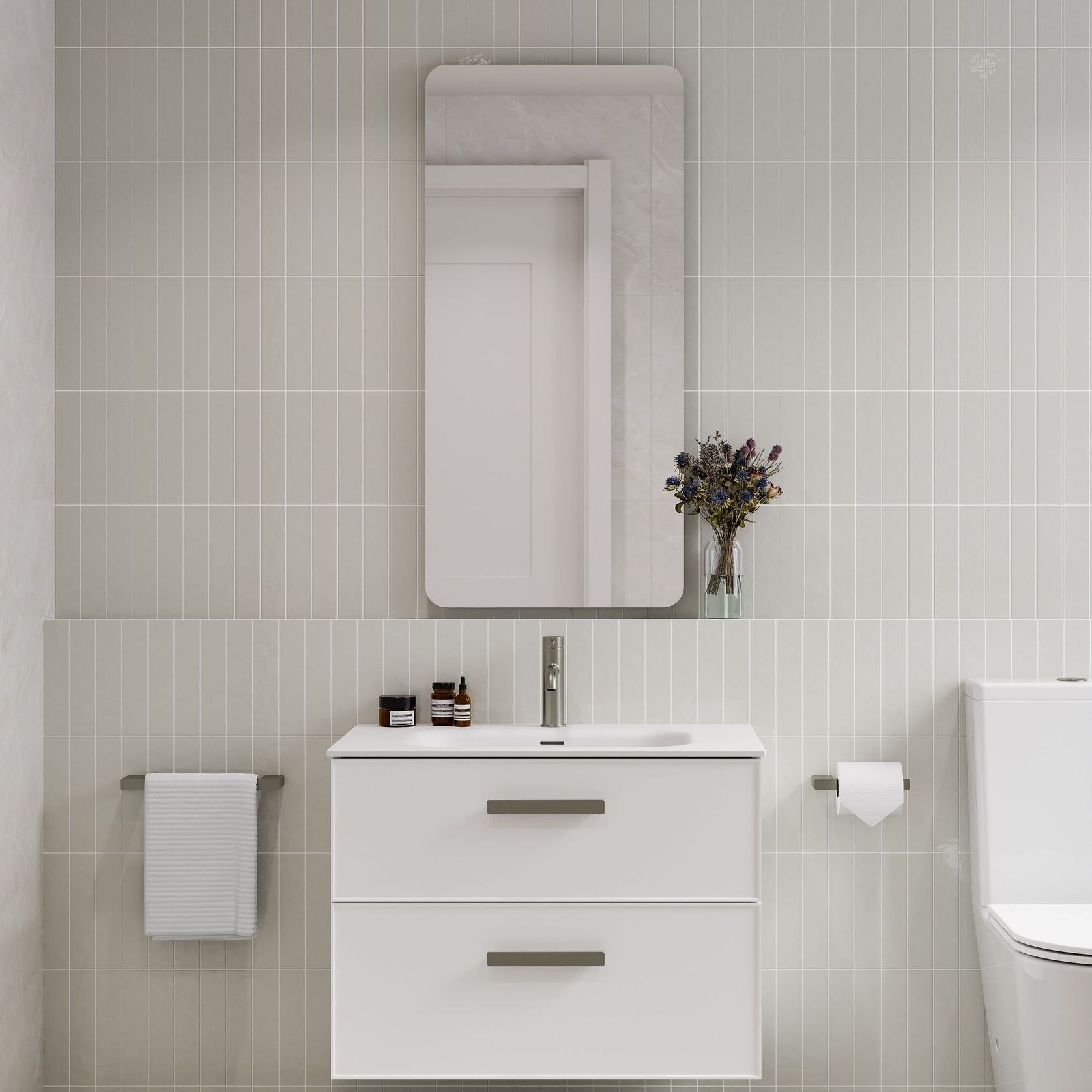 Lineare 750 Vanity | 2 Drawer | Inset Basin gallery detail image