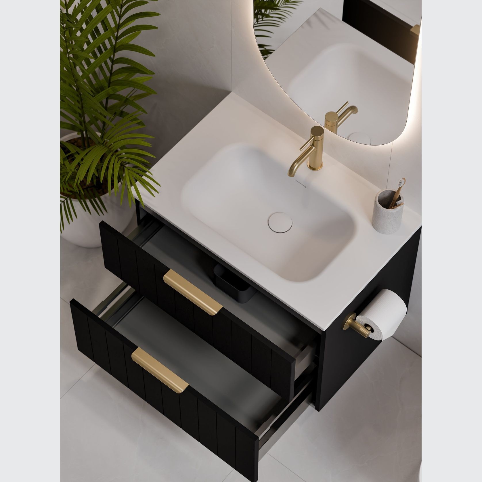 Lineare 750 Coastal 2 Drawer Vanity gallery detail image