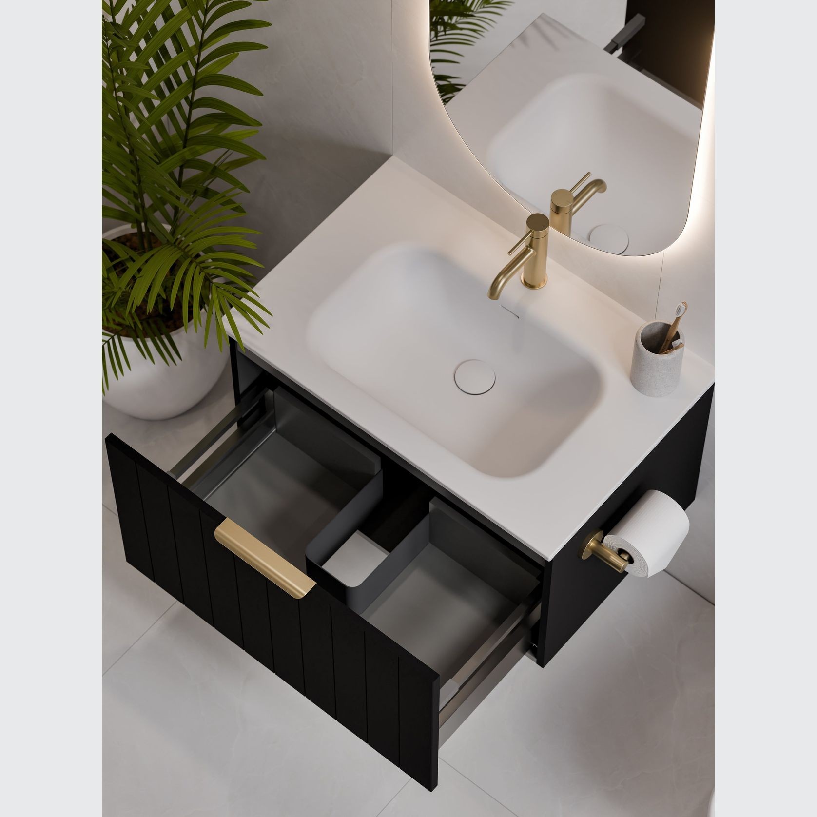 Lineare 750 Coastal Single Drawer Vanity gallery detail image