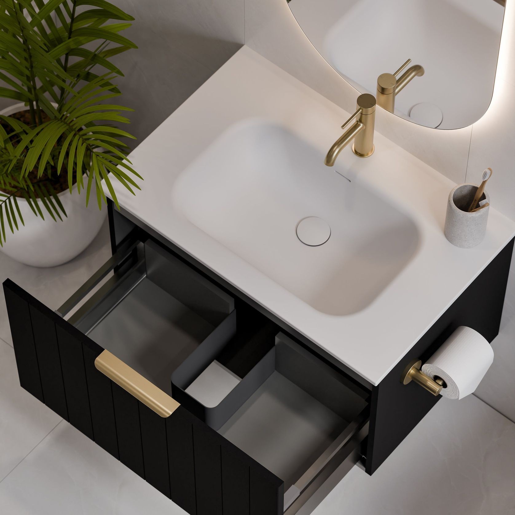 Lineare 750 Coastal Single Drawer Vanity gallery detail image