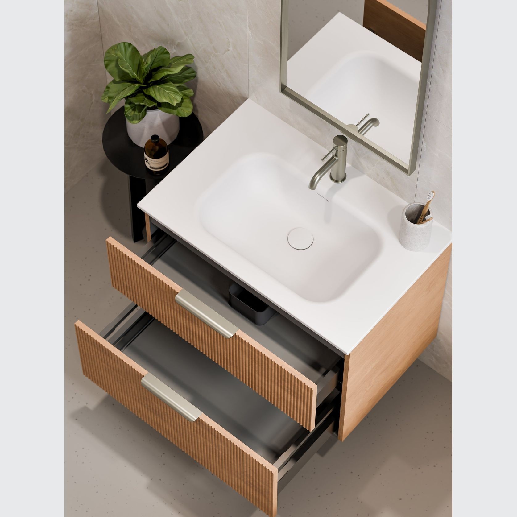 Lineare 750 Pillar 2 Drawer Vanity gallery detail image