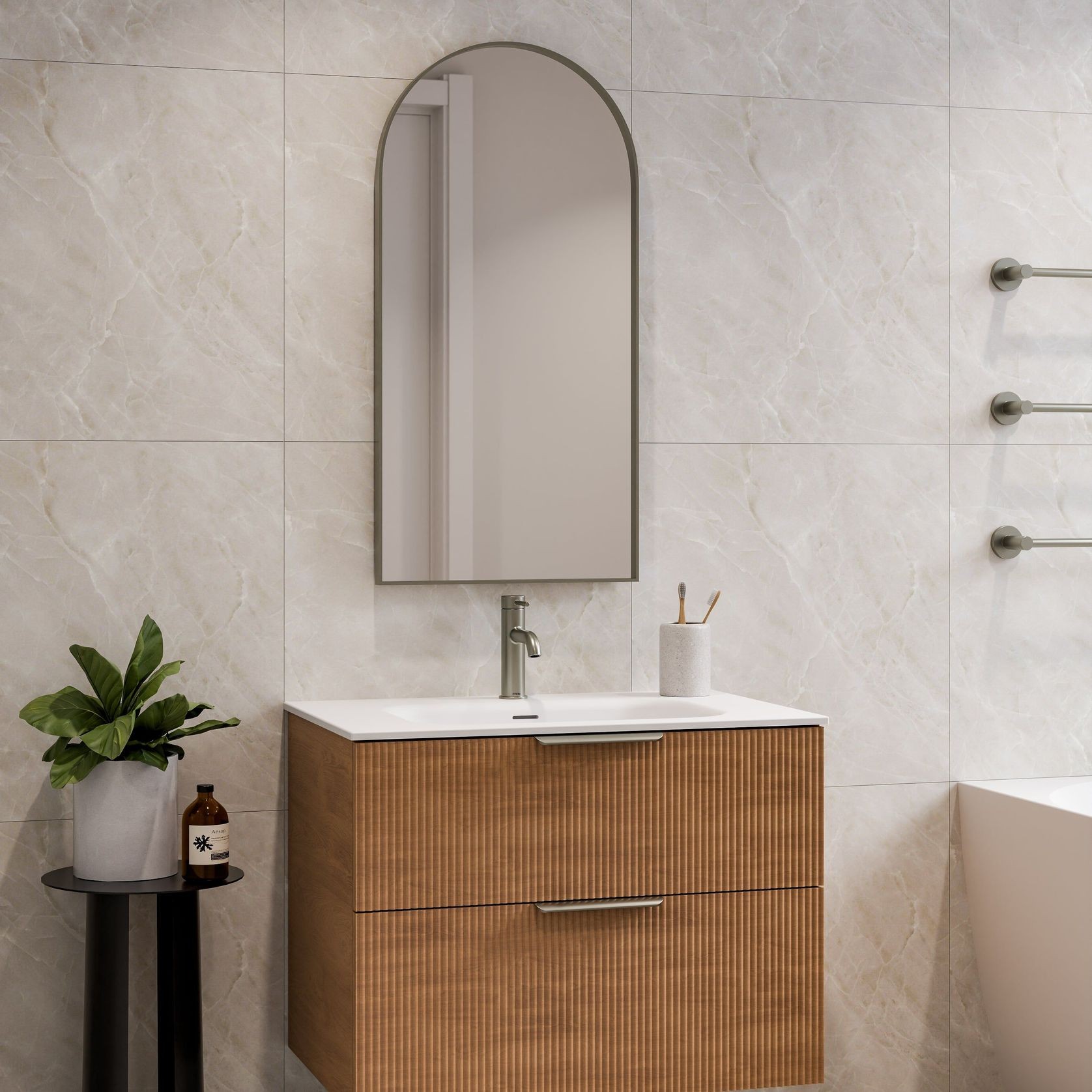 Lineare 750 Vanity | 2 Drawer | Inset Basin gallery detail image