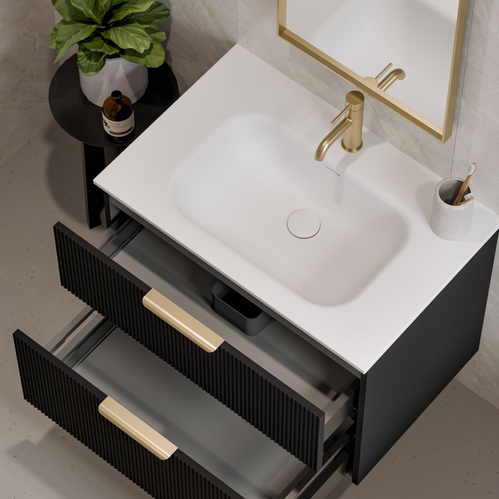 Lineare 750 Pillar 2 Drawer Vanity gallery detail image