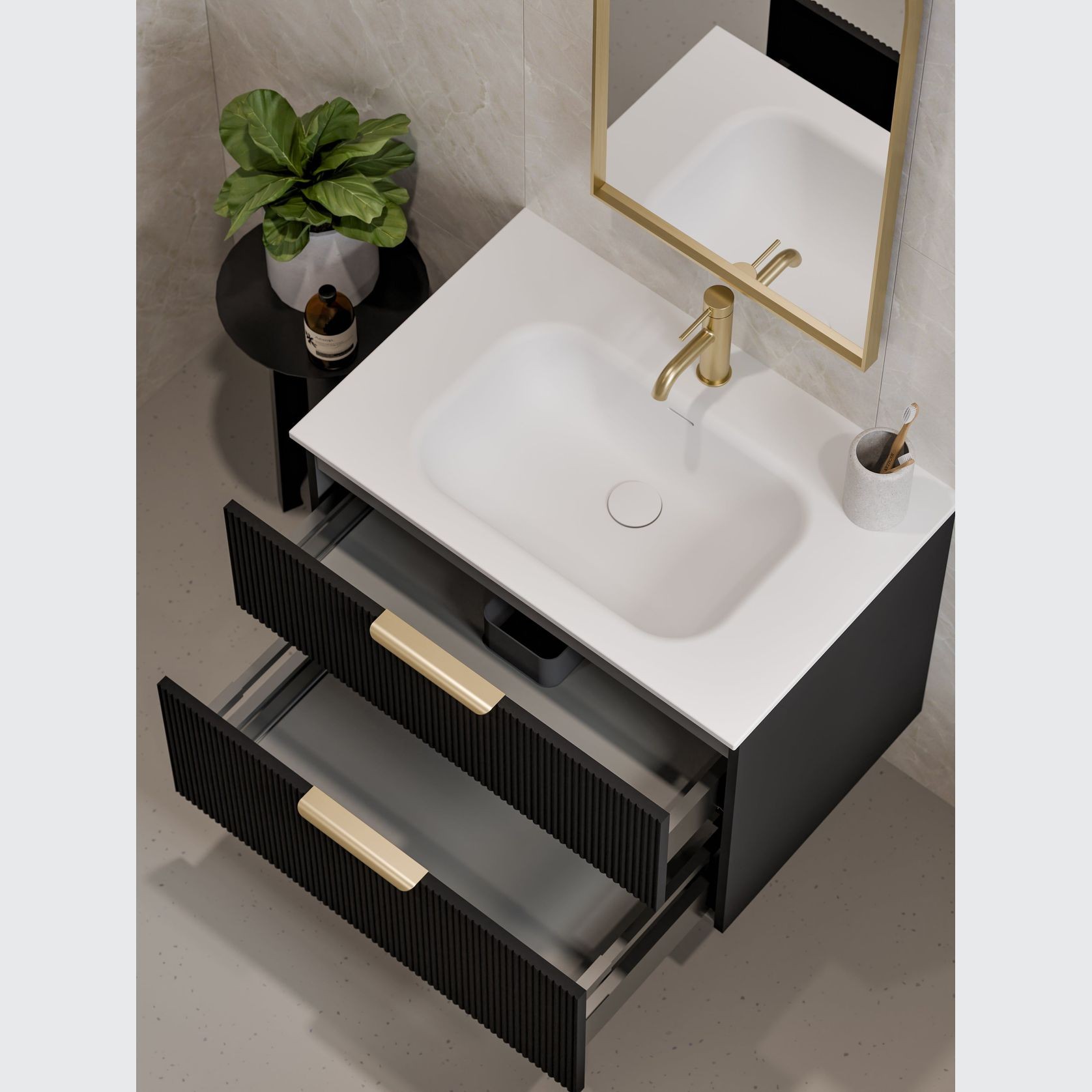 Lineare 750 Pillar 2 Drawer Vanity gallery detail image