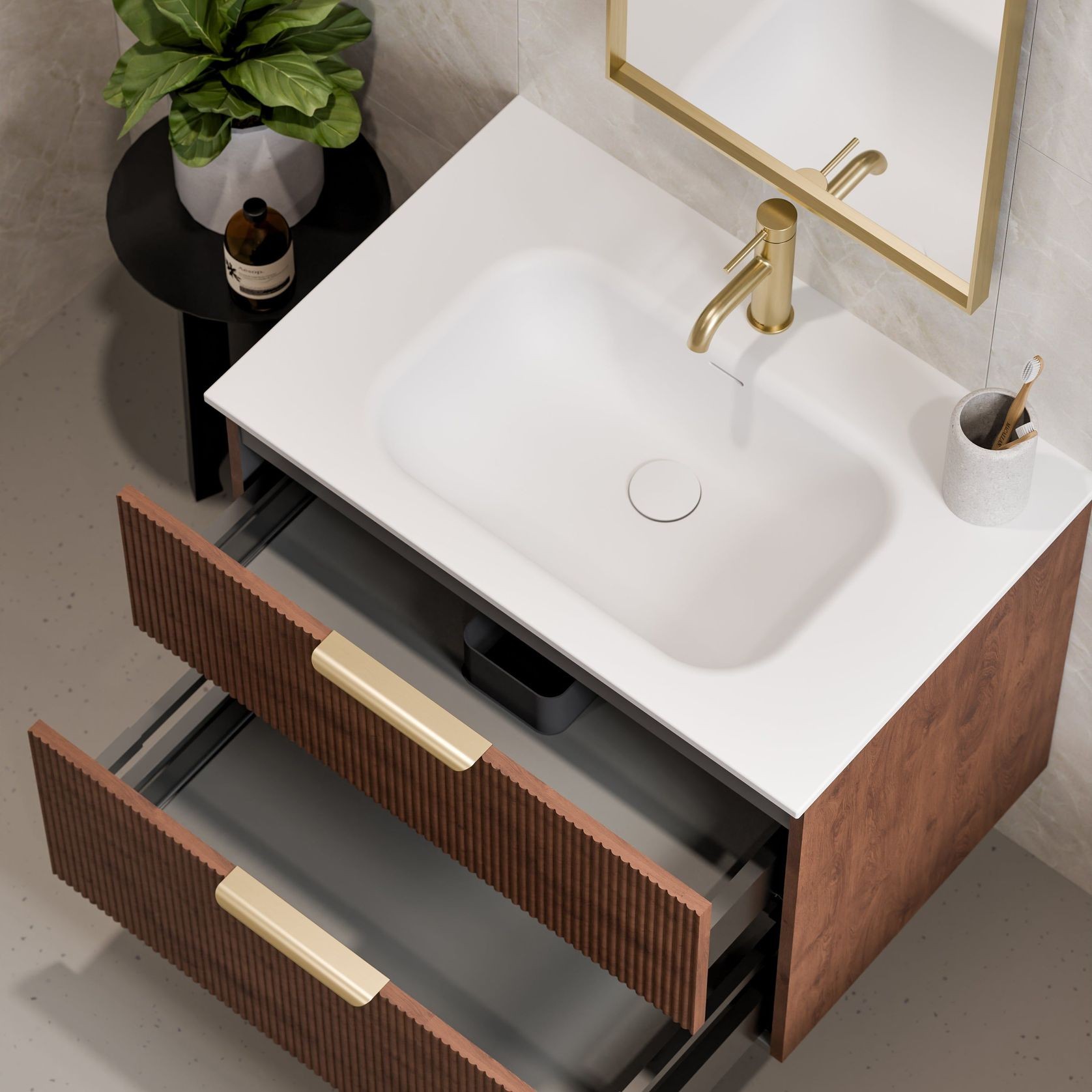 Lineare 750 Pillar 2 Drawer Vanity gallery detail image