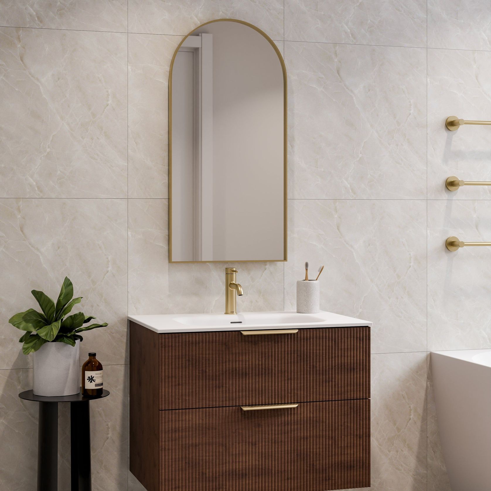 Lineare 750 Pillar 2 Drawer Vanity gallery detail image