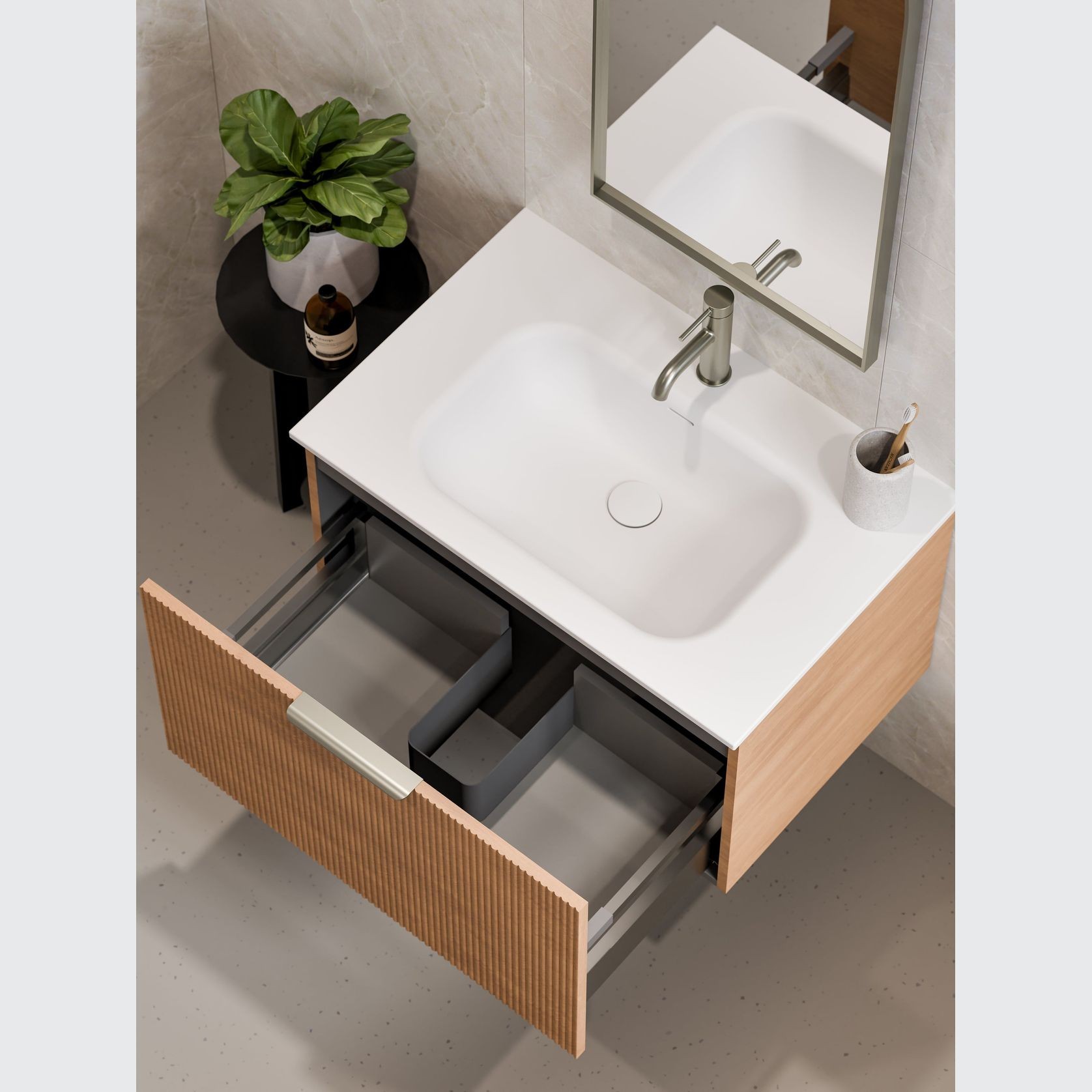 Lineare 750 Pillar Single Drawer Vanity gallery detail image