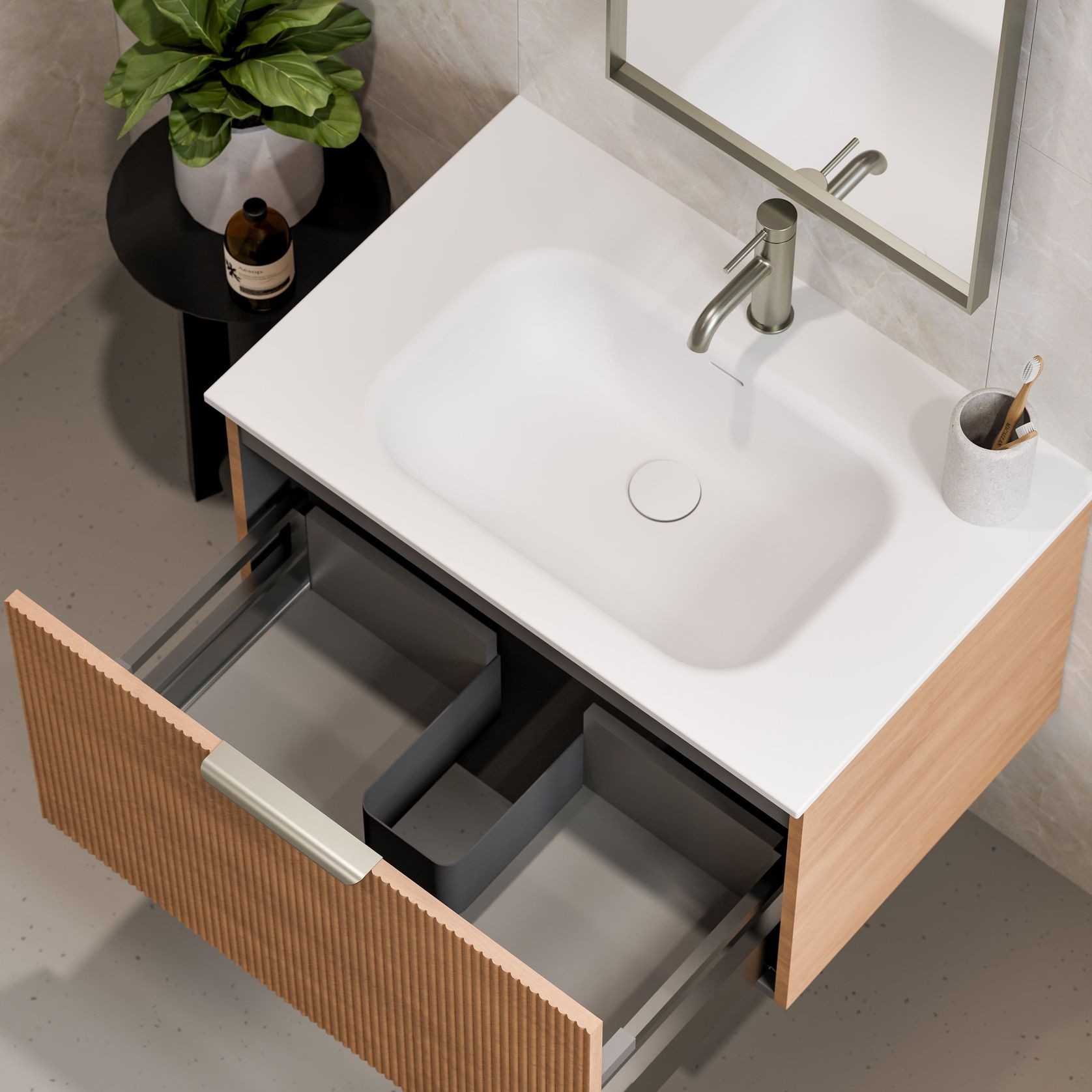 Lineare 750 Pillar Single Drawer Vanity gallery detail image