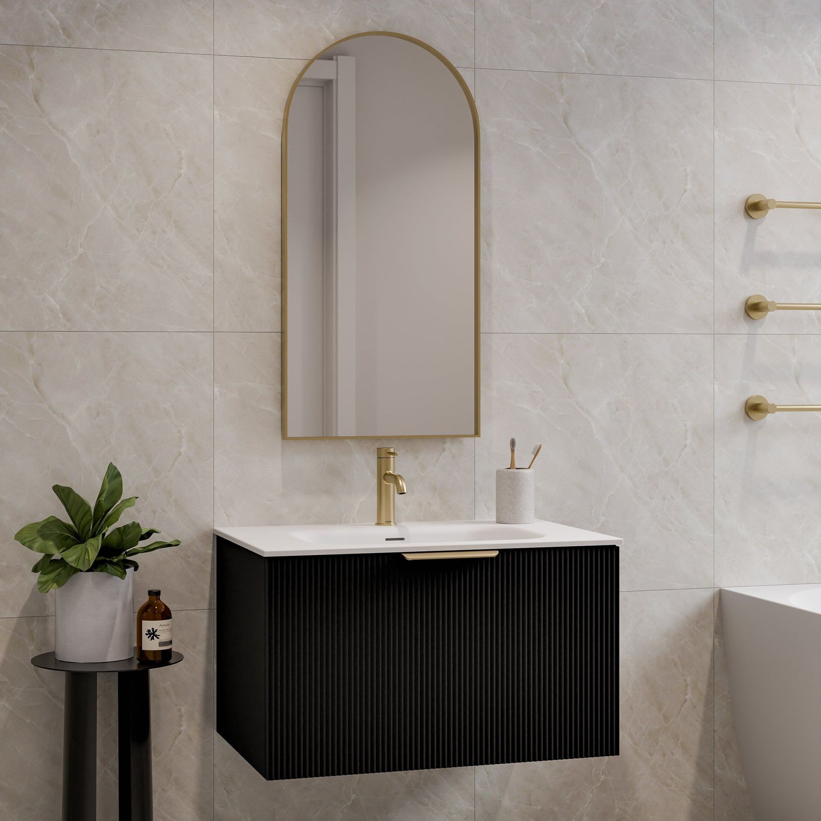 Lineare 750 Pillar Single Drawer Vanity gallery detail image