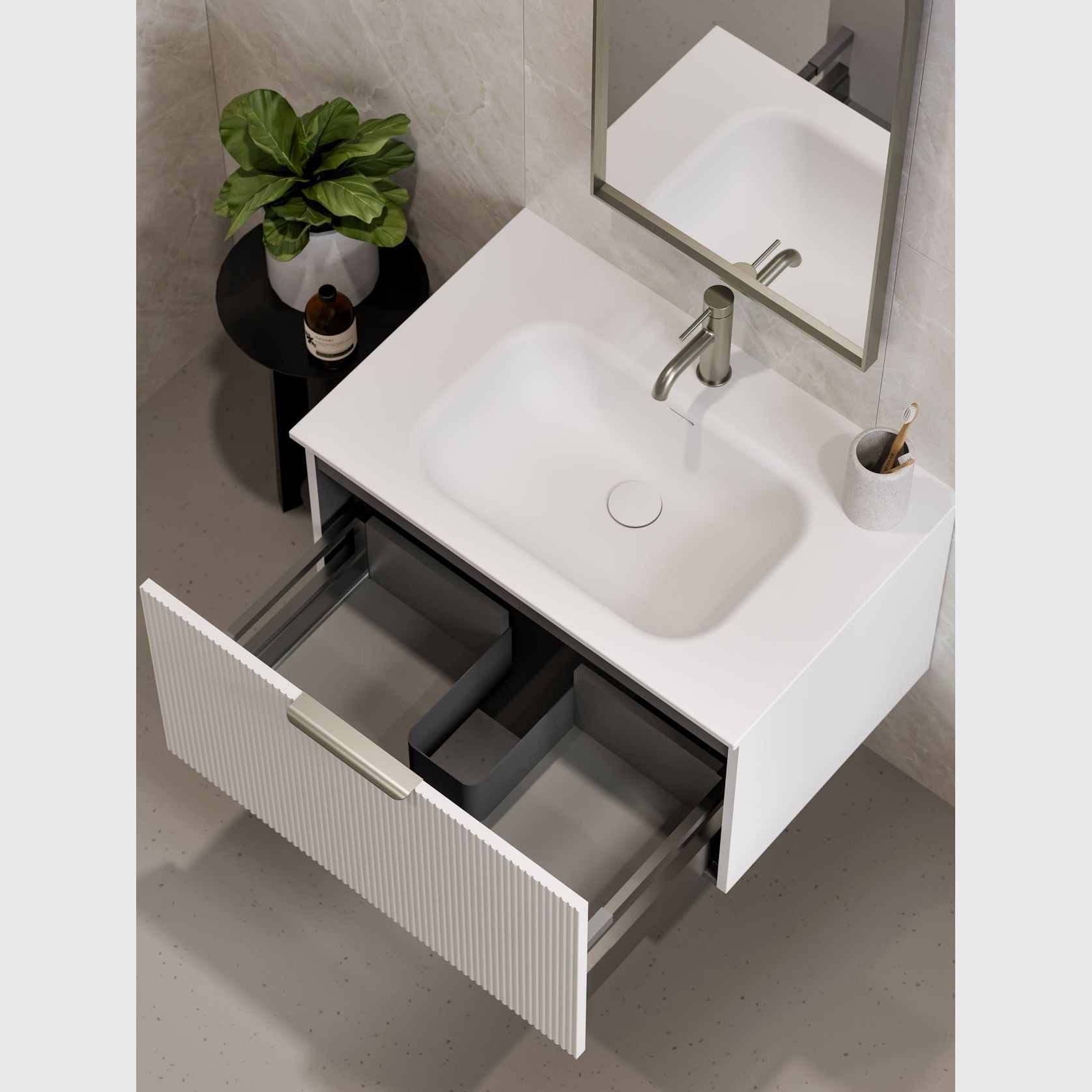 Lineare 750 Pillar Single Drawer Vanity gallery detail image