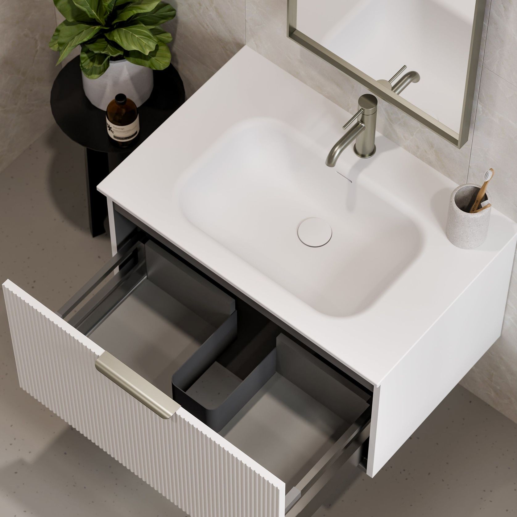 Lineare 750 Pillar Single Drawer Vanity gallery detail image