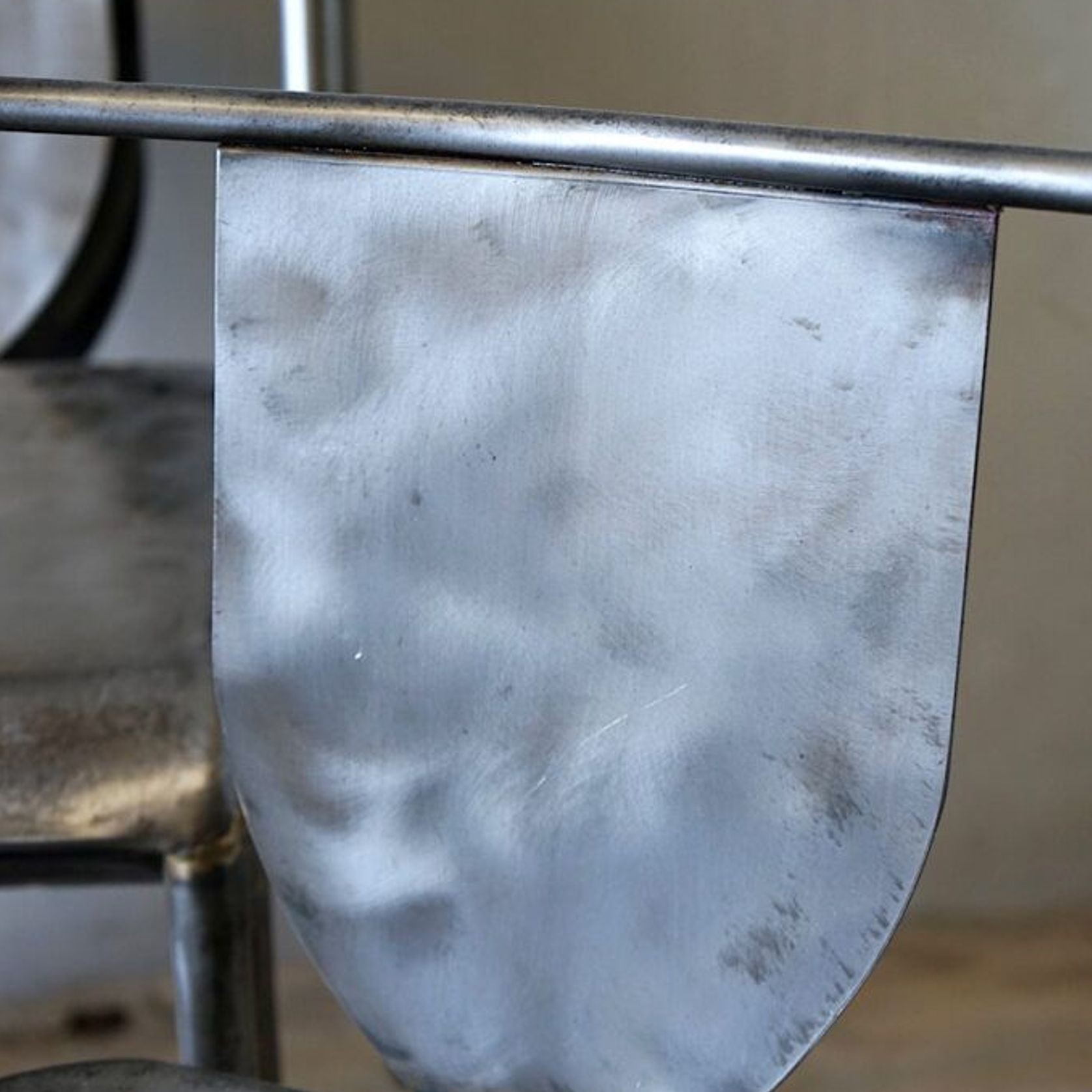 Set of 4 French Industrial Steel Chairs gallery detail image