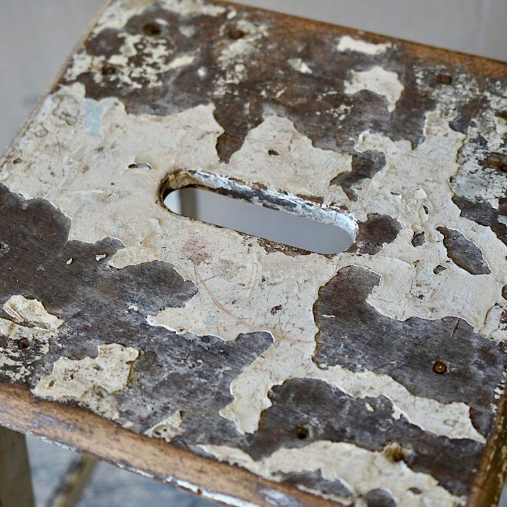 French Rustic Painted Stool gallery detail image