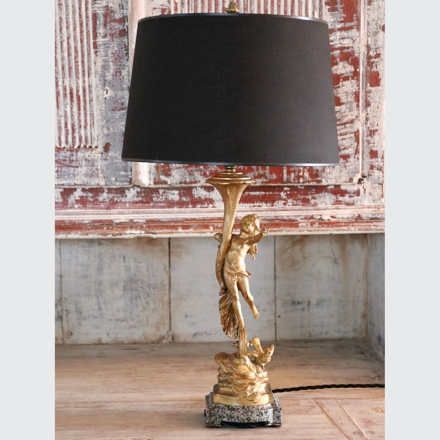 Gilded Bronze Table Lamp | Signed Aig Moreau gallery detail image