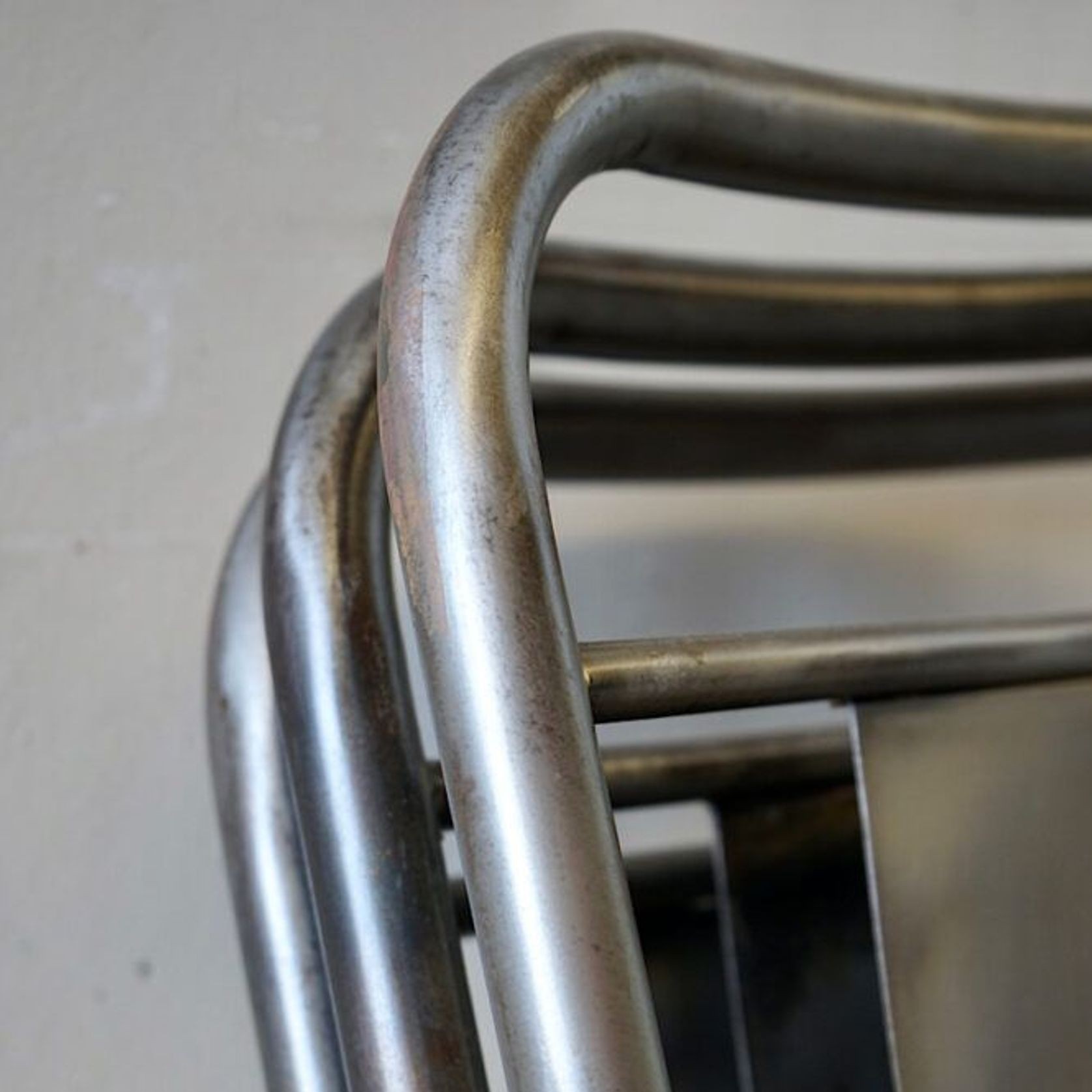 Set of 4 French Industrial Steel Chairs gallery detail image