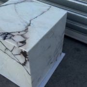 Cube Side Table - White Latte Marble | Natural Stone Co gallery detail image
