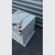 Cube Side Table - White Latte Marble | Natural Stone Co gallery detail image