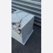 Cube Side Table - White Latte Marble | Natural Stone Co gallery detail image