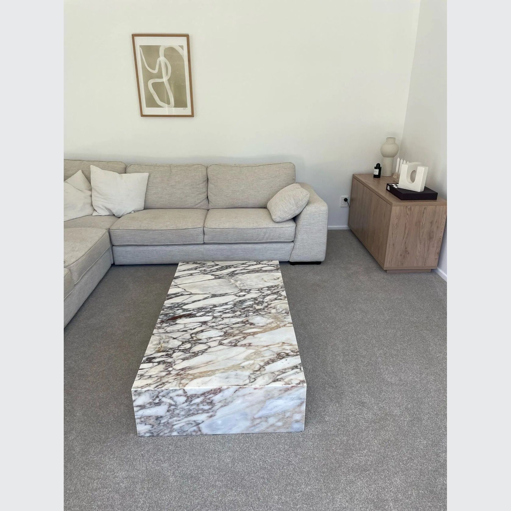 Block Coffee Table-Viola Calacatta Marble | Natural Stone Co. gallery detail image