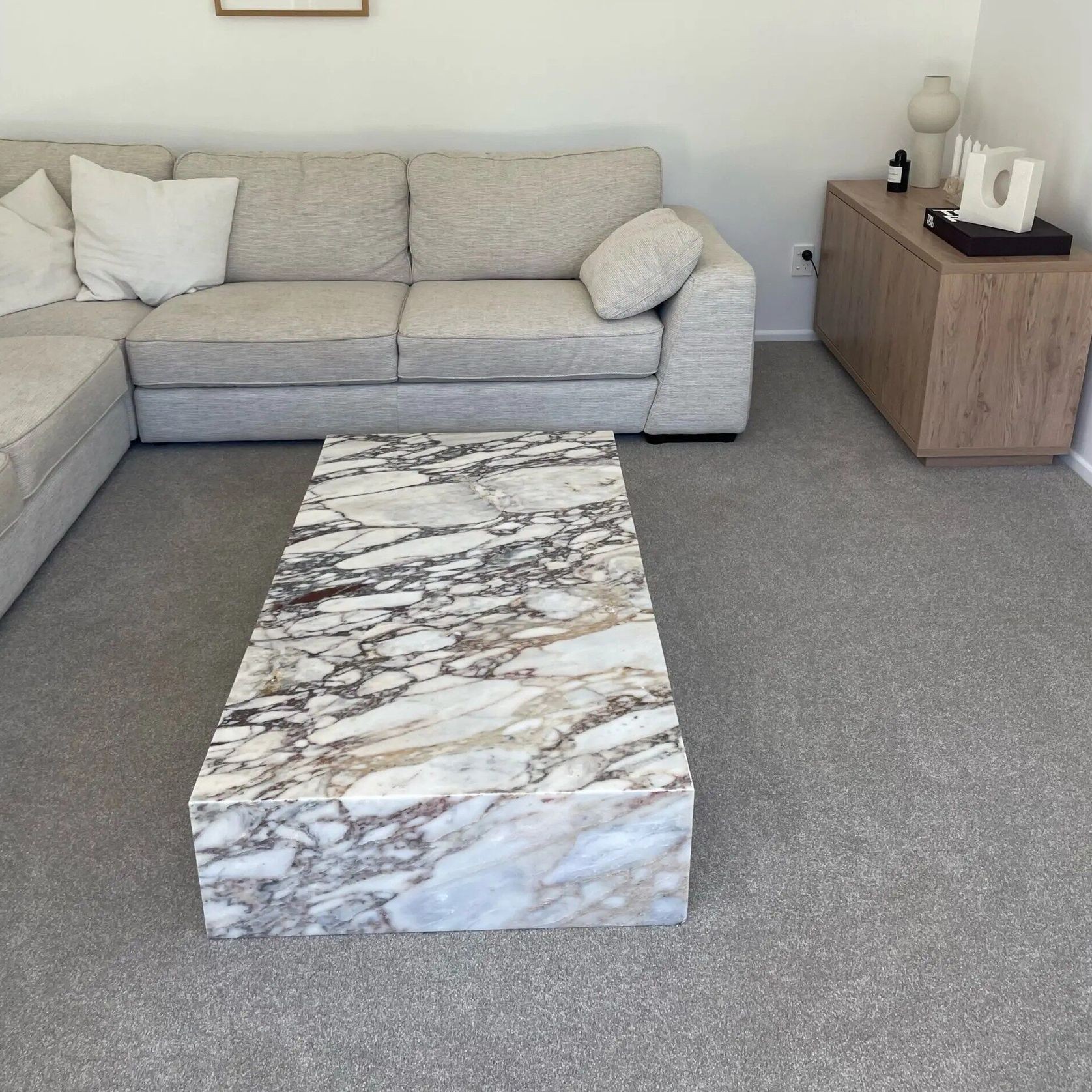 Block Coffee Table-Viola Calacatta Marble | Natural Stone Co. gallery detail image