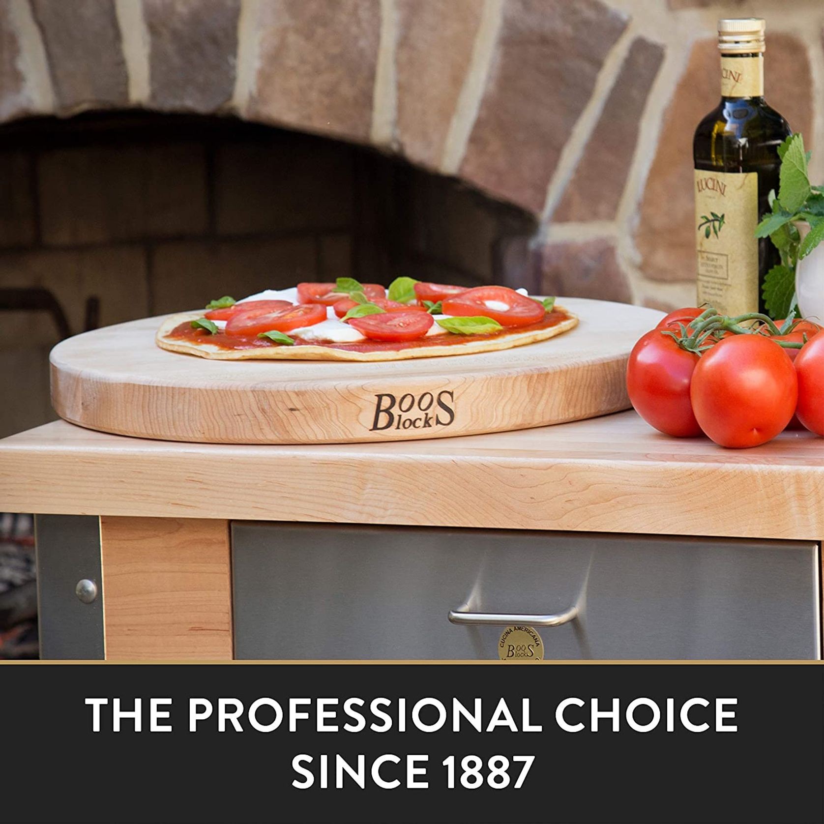 Boos Block Maple Wood Edge Grain Reversible Round Cutting Board - 46cm X 4cm gallery detail image