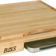 Boos Block Newton Prep Master Maple Wood Reversible Cutting Board with Juice Groove & Pan - 45cm x 45cm x 6cm gallery detail image