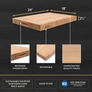 Boos Block Maple Wood Edge Grain Reversible Cutting Board - 61cm X 46cm gallery detail image