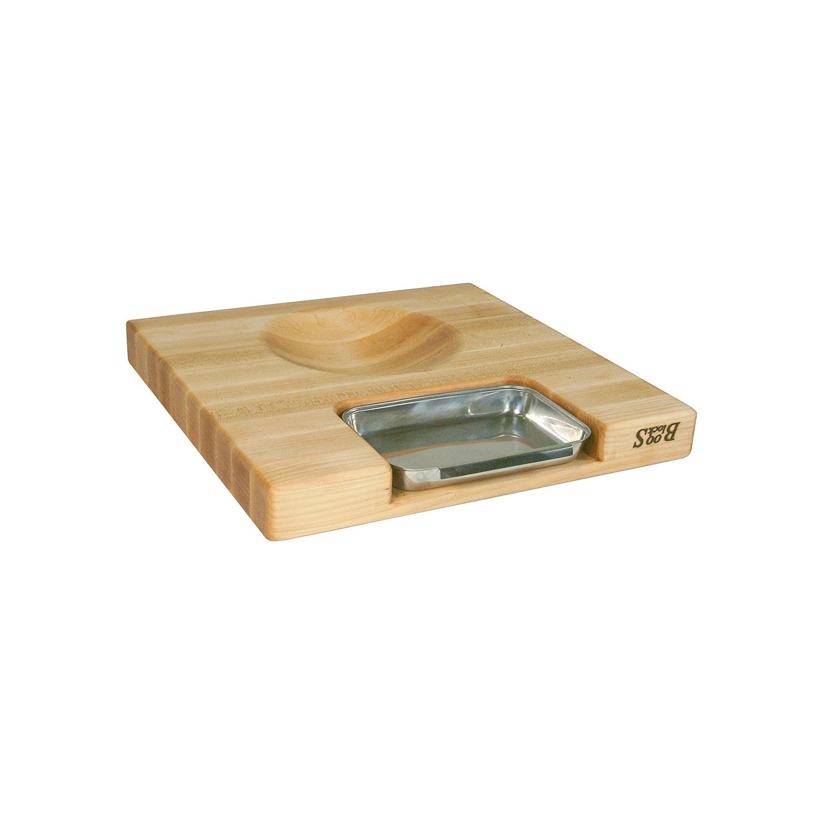 Boos Block Newton Prep Master Maple Wood Reversible Cutting Board with Juice Groove & Pan - 45cm x 45cm x 6cm gallery detail image